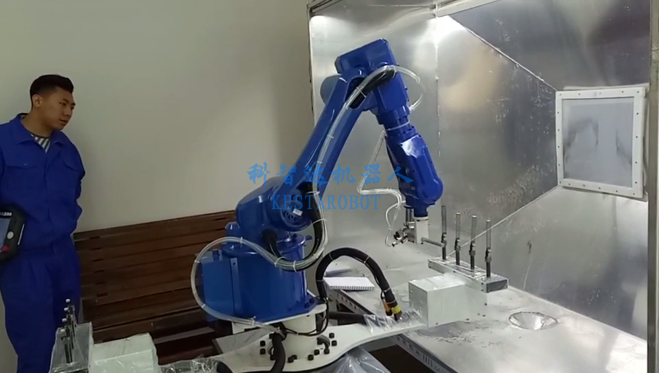 電子管轉臺噴涂機器人(圖1) 電子管轉臺噴涂機器人(圖1)